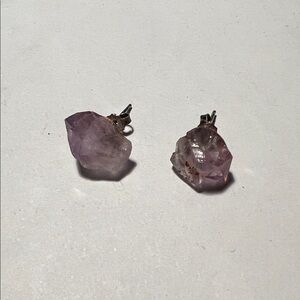 Amethyst Crystal Stud Earrings